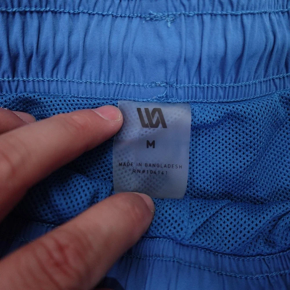 VRST Swim Shorts Mens Medium Blue Solid Mesh Lined Trunks Drawstring